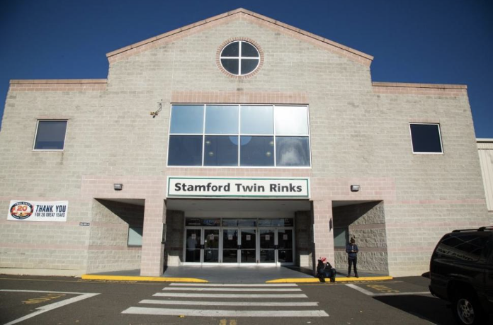 Stamford Twin Rinks exterior - Grit Kore Front entrance of Stamford Twin Rinks in Stamford, CT