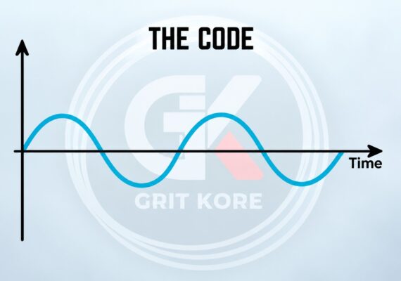 Diagram titled The Code, showing a sine wave representing team energy and momentum